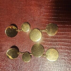 Baublebar gold earrings with four cirlcles